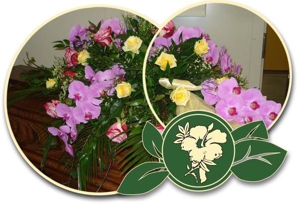 Blumenschmuck zur Trauerfeier